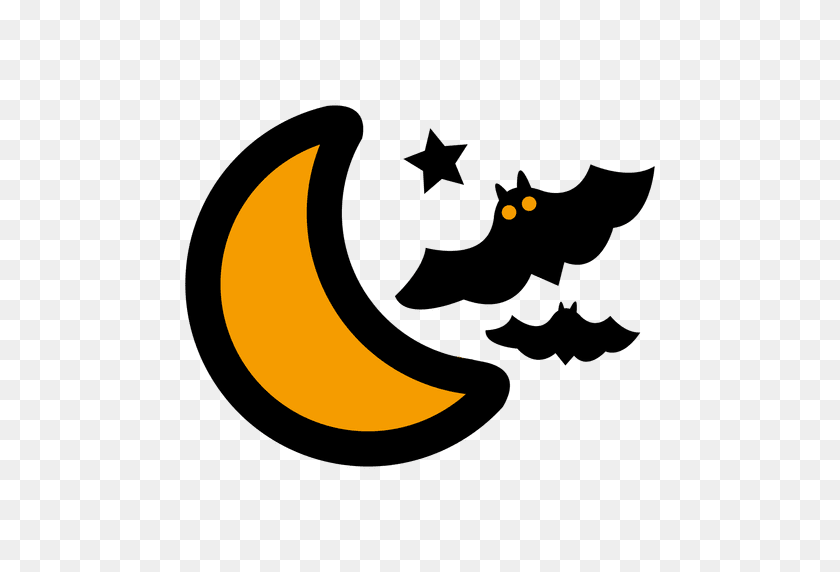 512x512 Flying Bats Moon - Moon Transparent PNG