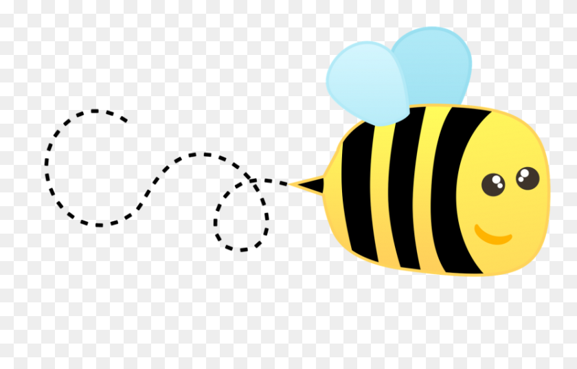 830x508 Flying Bee Clipart - Cartoon Bee PNG