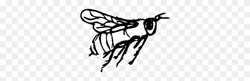 300x213 Flying Bee Drawing Clip Art - Flying Bee Clipart