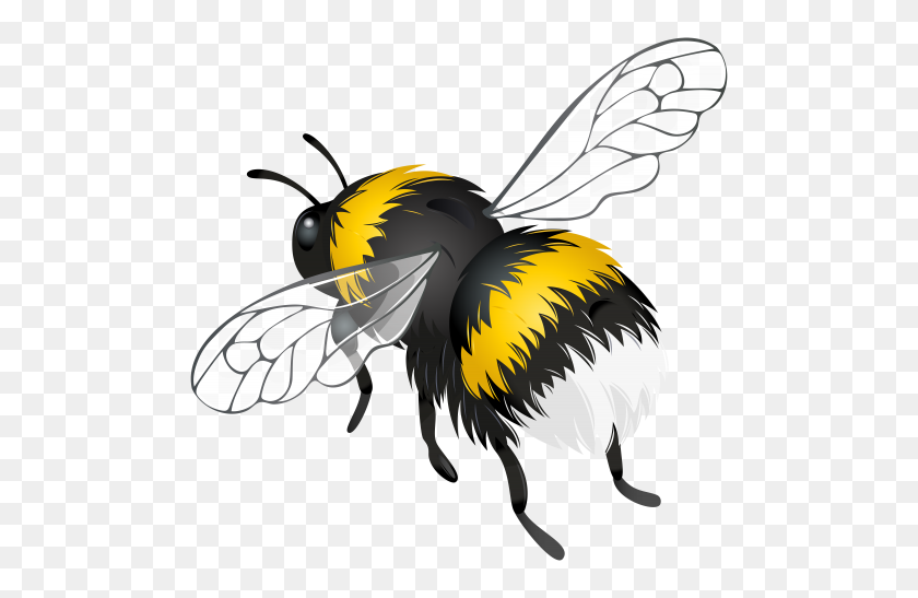 500x487 Png Летящая Пчела Клипарт