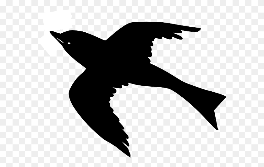600x472 Летающая Птица Картинки - Летающая Сова Клипарт Черный И Белый