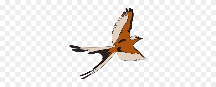 300x279 Flying Bird Silhouette Clip Art Free - Raptor Clipart