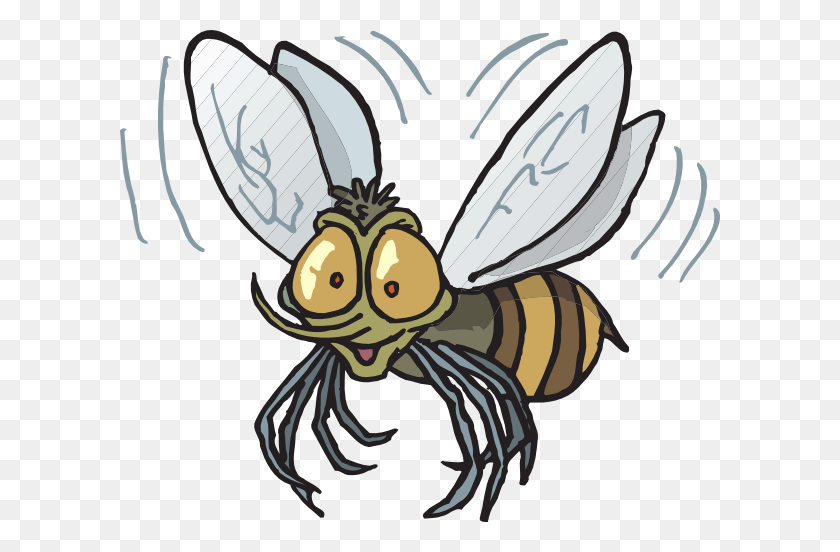 600x492 Клипарт С Изображением Летающего Жука - Медоносная Пчела, Черно-Белый Клипарт
