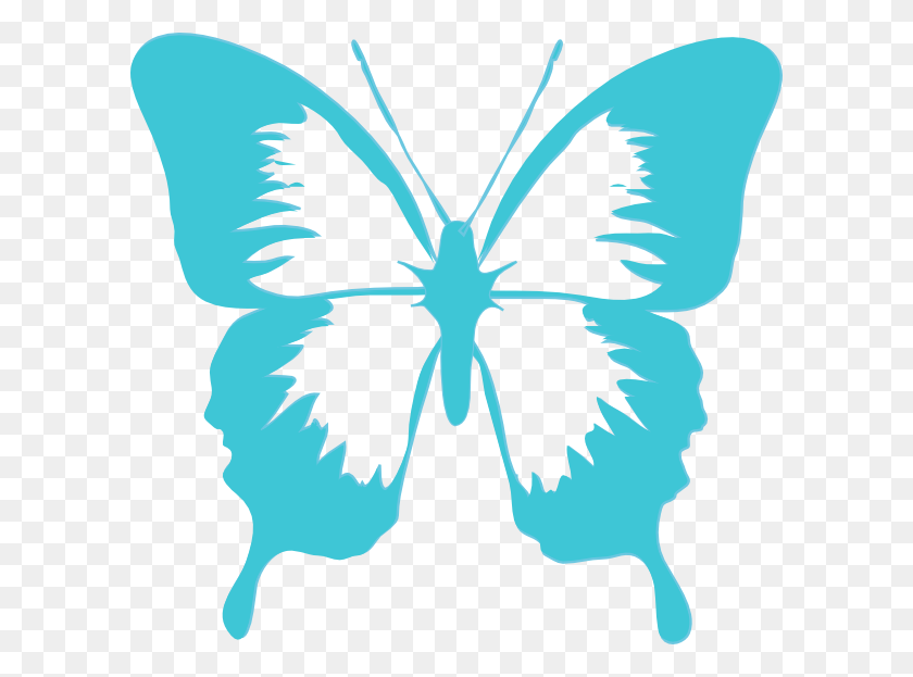 600x563 Flying Butterfly Outline Clipart Collection - Butterfly Outline Clipart