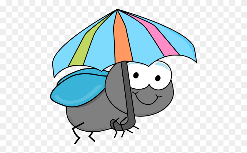 500x463 Flying Clipart Cute - Umbrella Clipart