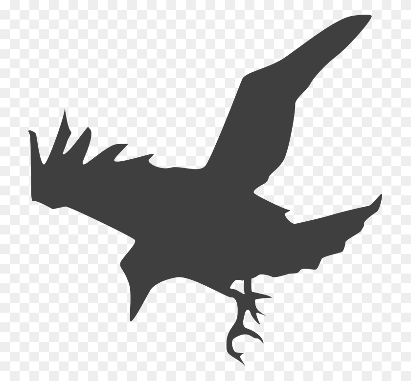 723x720 Flying Crow Png Black And White Transparent Flying Crow Black - Crow Clipart Black And White