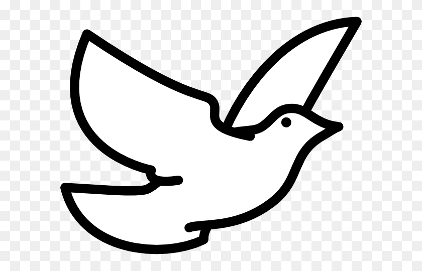 600x480 Flying Dove Clip Art Free Vector - Free Clipart Dove Of Peace