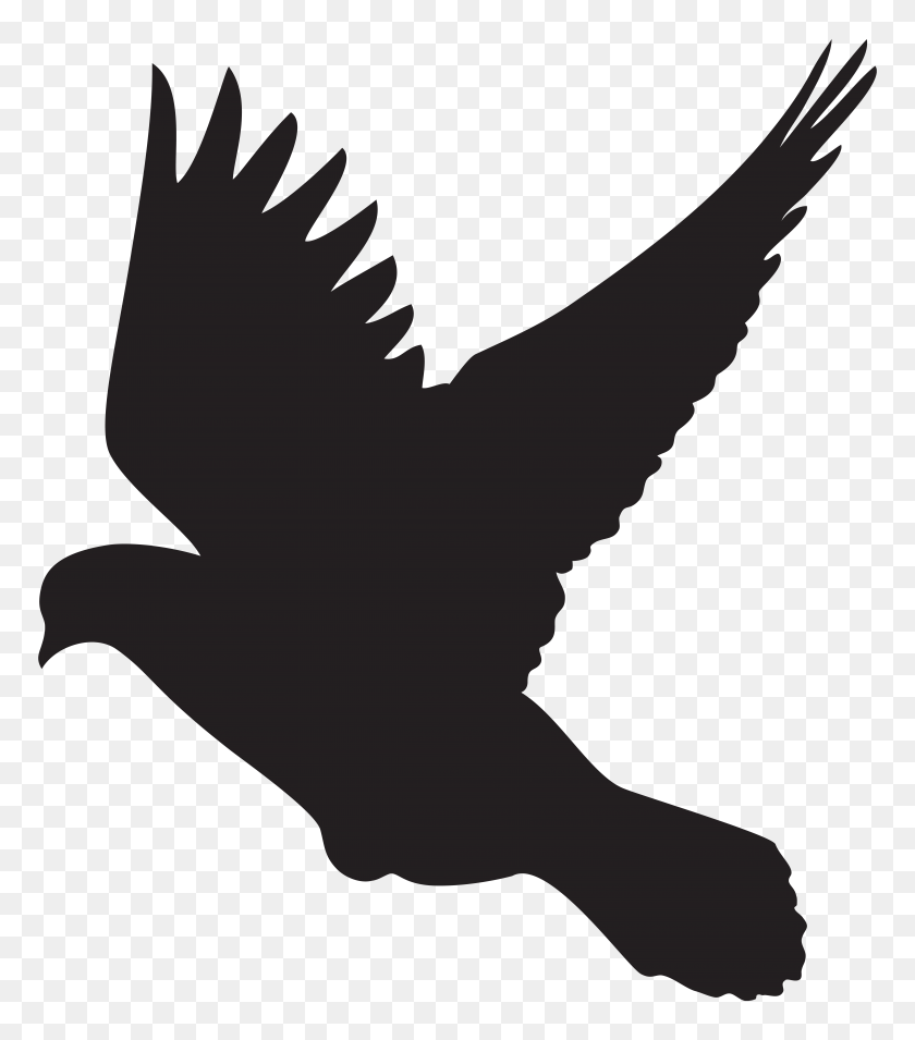 6971x8000 Flying Dove Silhouette Png Clip - White Dove Clipart