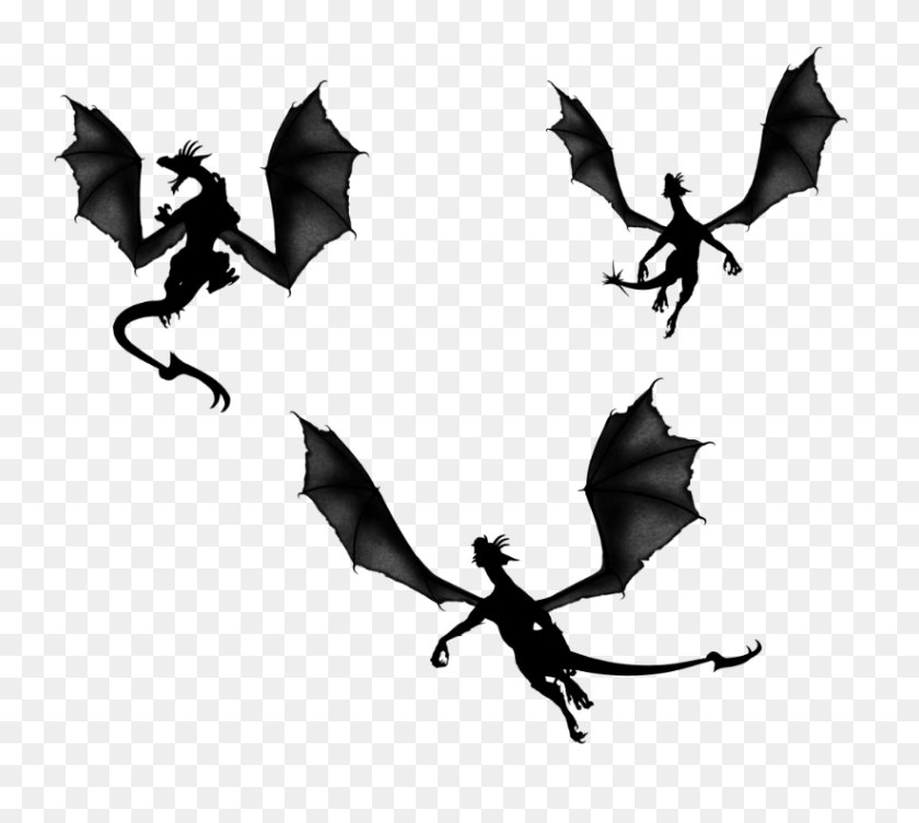 823x732 Flying Dragon Silhouette Loadtve - Angel Silhouette PNG