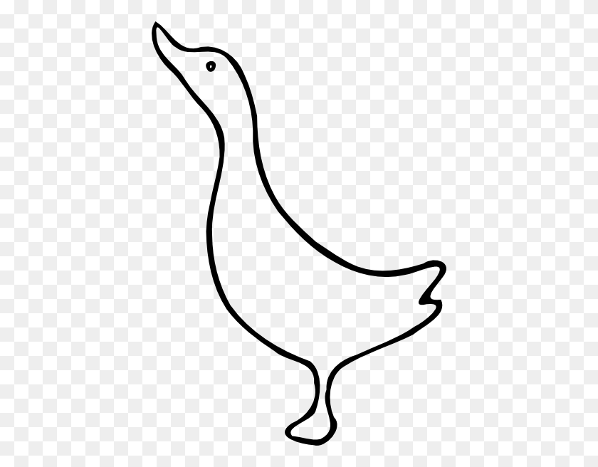 414x596 Flying Duck Clipart Blanco Y Negro - Flying Duck Clipart