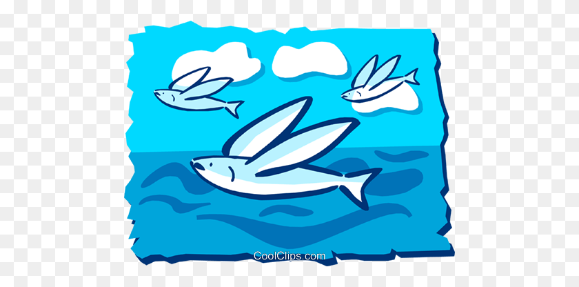 480x356 Flying Fish Royalty Free Vector Clip Art Illustration - Flying Fish Clipart