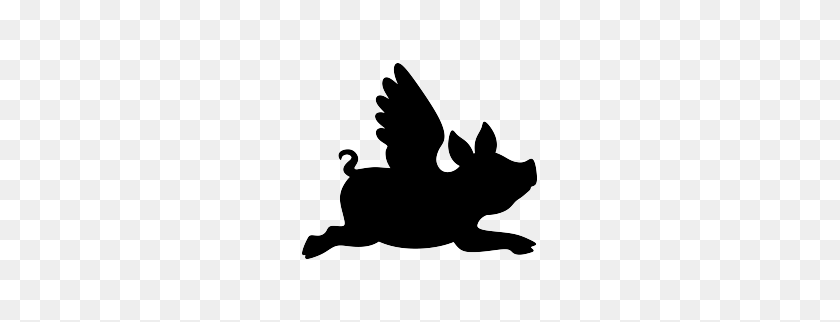 263x262 Flying Pig Silhouette Mosaics Flying Pig - Pig Silhouette PNG