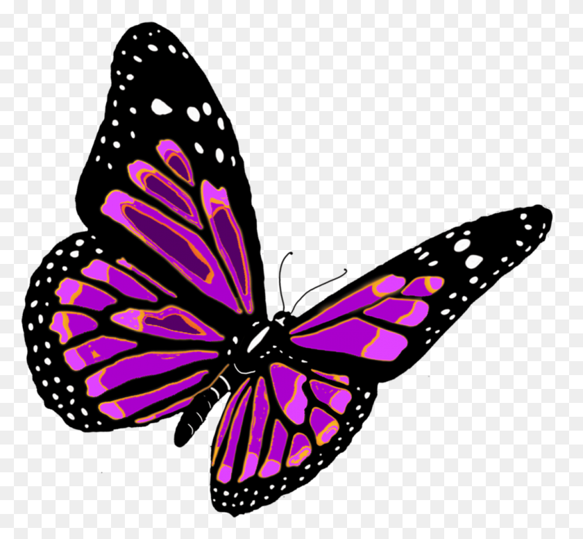 1053x967 Mariposa Púrpura Volando Png - Mariposa Púrpura Png