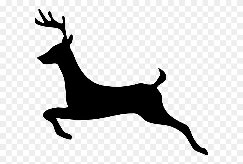 600x508 Flying Reindeer Silhouette Deer Outline Profile Clip Art - Rudolph The Red Nosed Reindeer Clipart