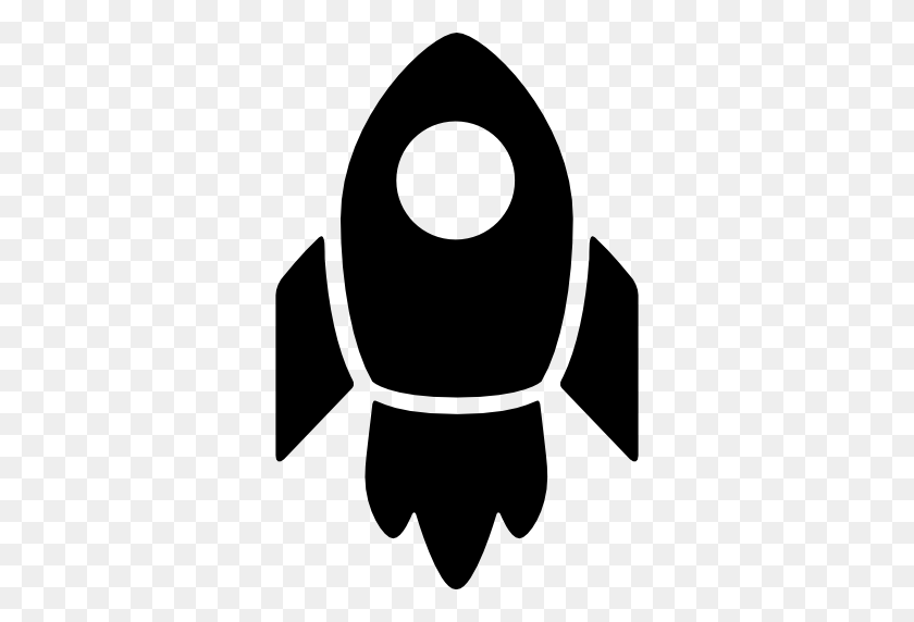 512x512 Flying Rocket - Rocket Black And White Clipart