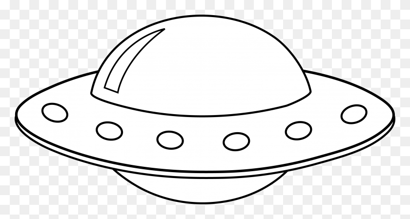 3136x1566 Flying Saucer Clipart Black And White - Raincoat Clipart Black And White