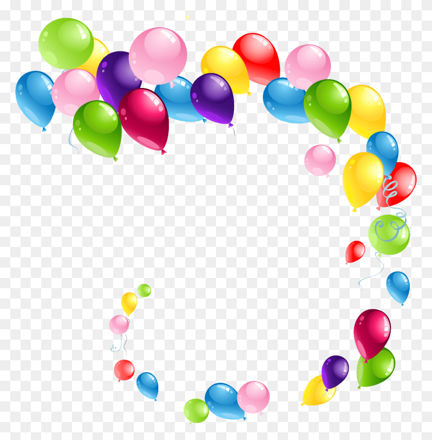 1255x1280 Flying Spiral Balloons Transparent Png - Water Balloon PNG