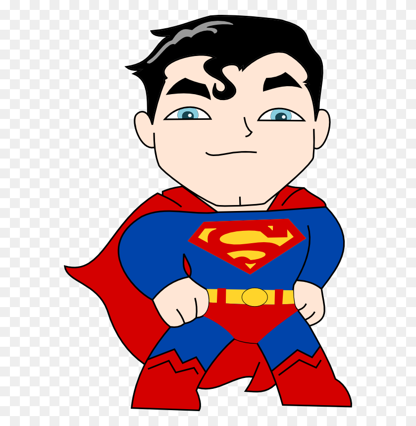 582x800 Клипарт Летающий Мальчик Супермен - Накидка Супергероя