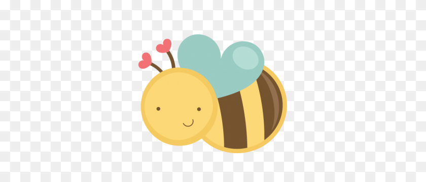 300x300 Flying Valentine Bee Bundle For Scrapbooking Cardmaking - Cute Bee Clipart