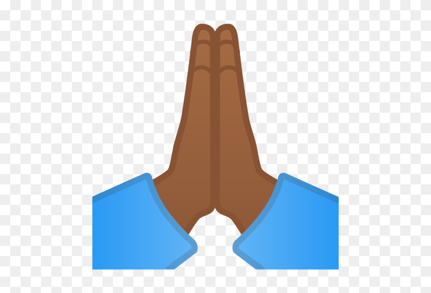 512x512 Folded Hands Medium Dark Skin Tone Emoji - Praying Hands Emoji PNG