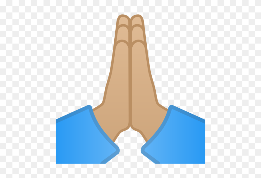 512x512 Folded Hands Medium Light Skin Tone Emoji - Praying Emoji PNG