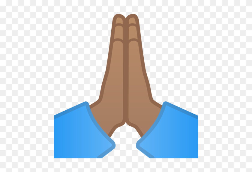 512x512 Folded Hands Medium Skin Tone Emoji - Praying Hands PNG