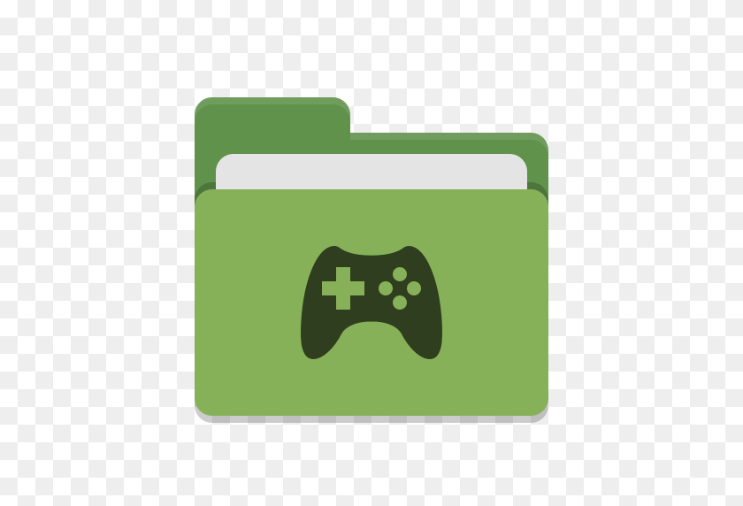 512x512 Folder Green Games Icon Papirus Places Iconset Papirus - Game Icon PNG