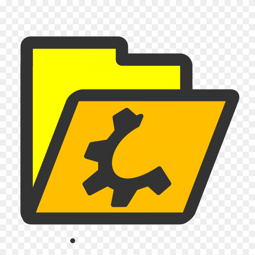 900x900 Folder Yellow Open Png Clip Arts For Web - Yellow Folder Clipart