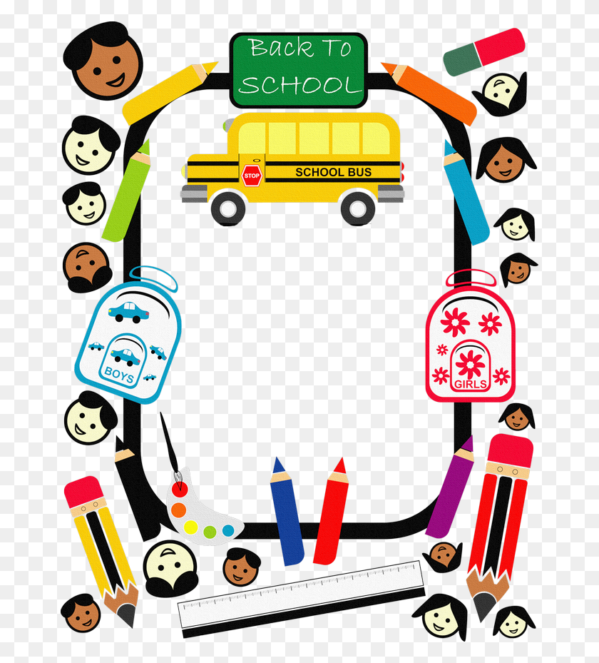 670x869 Fondos School, Back To School, Welcome Back To School - School Supplies Border Clipart