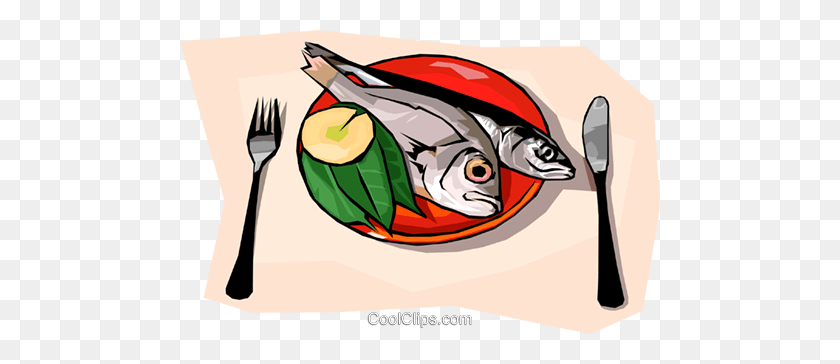 480x304 Food And Dining, Steamed Fish Royalty Free Vector Clip Art - Fish Food Clipart