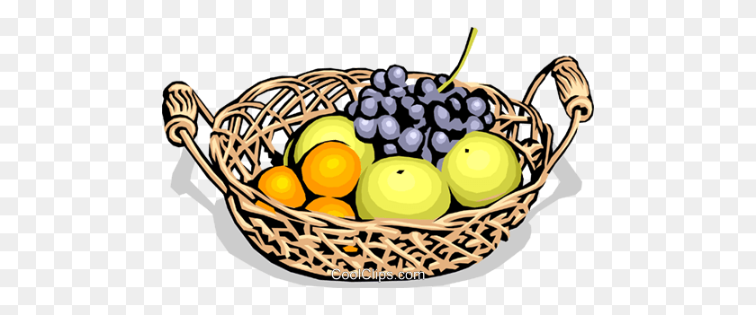 480x291 Food, Basket Of Fresh Fruit Royalty Free Vector Clip Art - Fruit Basket Clipart