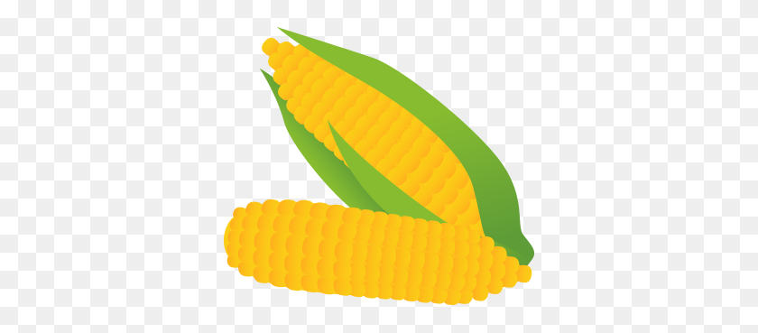 344x309 Food Clipart Corn - Corn On The Cob PNG
