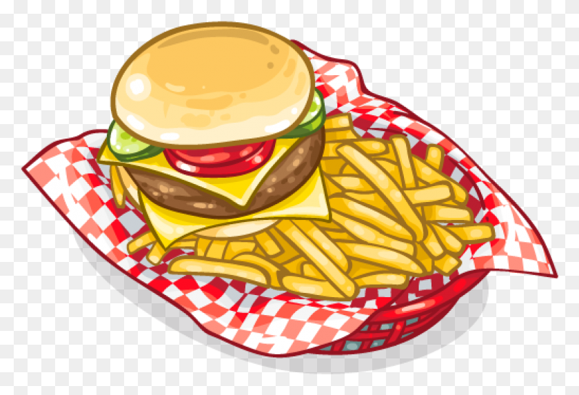 1017x669 Food Clipart Hamburger Fast Food French Fries Png - Chicken Sandwich Clipart