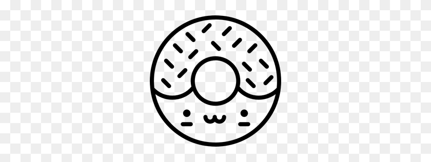 256x256 Food, Dessert, Sweet, Donut, Baker, Doughnut, Food And Restaurant Icon - Donut Clipart Black And White