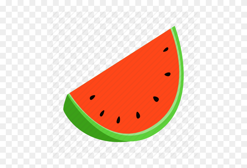 512x512 Food, Fruit, Healthy, Isometric, Red, Slice, Watermelon Icon - Watermelon Slice Clipart