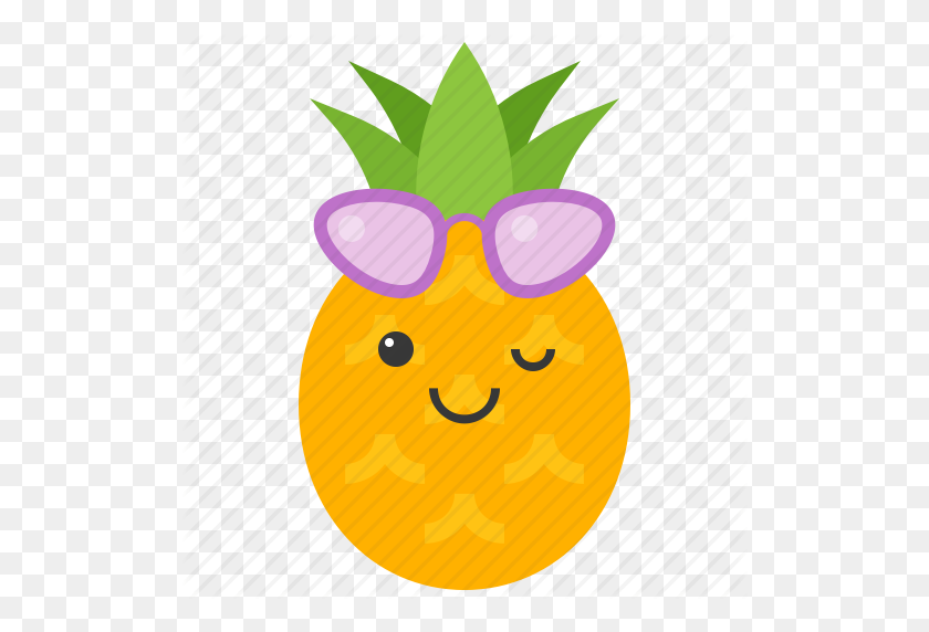 512x512 Food, Fruit, Pineapple, Summer, Sunglasses, Tropical, Vacation Icon - Pineapple Sunglasses Clipart