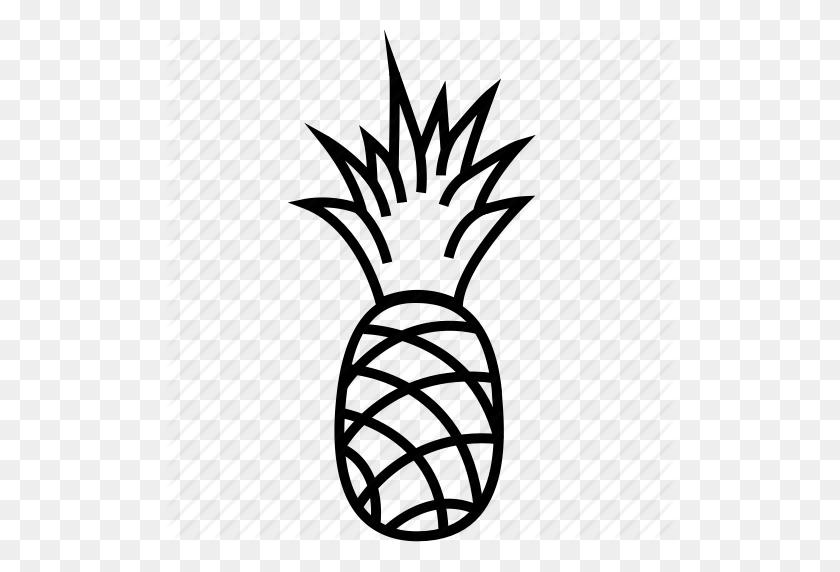512x512 Food, Fruits, Fruits Icon, Pineapple, Pineapple Juice Icon - Black And White Pineapple Clipart