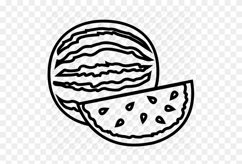512x512 Food, Fruits, Fruits Icon, Watermelon, Watermelon Juice Icon - Watermelon Black And White Clipart