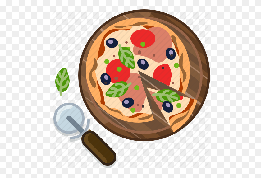 512x512 Food, Gastronomy, Italy, Meal, Pizza, Plate, Restaurant Icon - Food Plate PNG