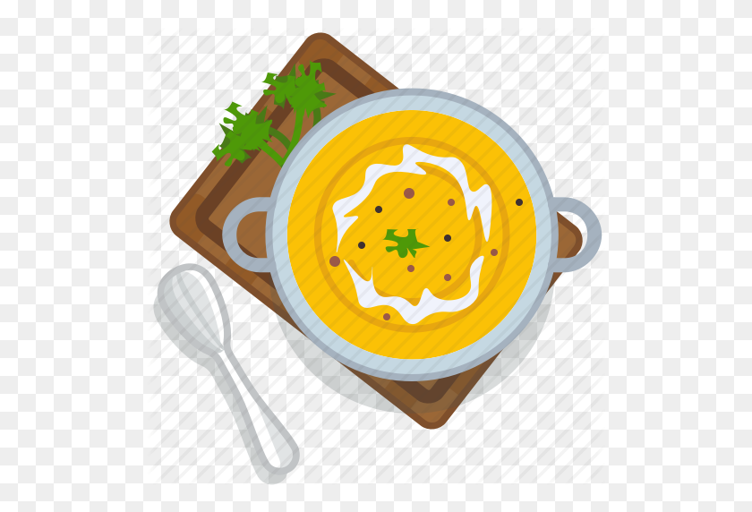512x512 Food, Gastronomy, Meal, Plate, Pumpkin, Restaurant, Soup Icon - Food Plate PNG