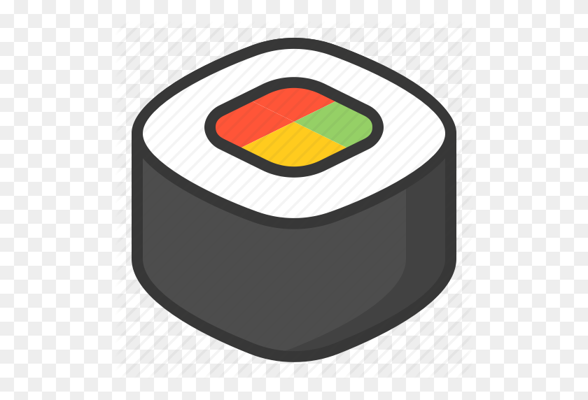 512x512 Food, Japan, Line, Roll, Sushi Icon - Sushi Clipart PNG