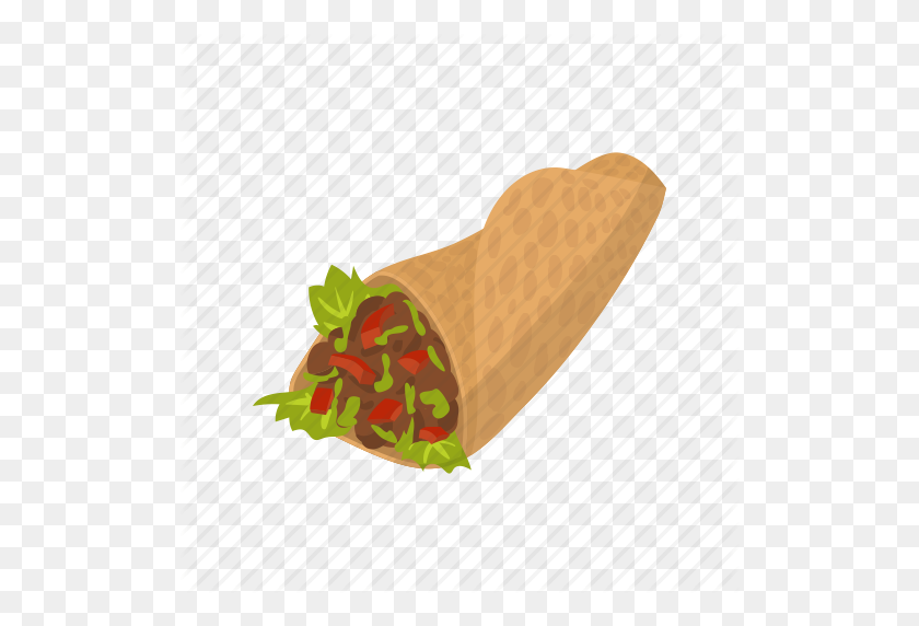 512x512 Food, Kebab, Meal, Pita, Roll, Salad, Shawarma Icon - Kebab PNG