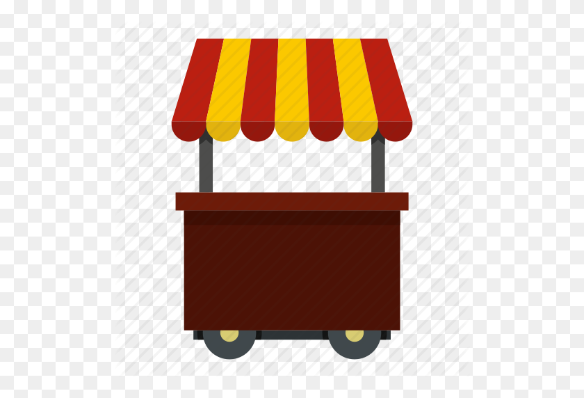 512x512 Food, Roof, Shop, Snack, Street, Striped, Wheel Icon - Snack PNG