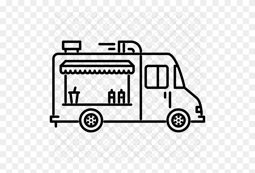 512x512 Food Truck Car Movement Transport Transportation Vehicle - Food Truck Clip Art