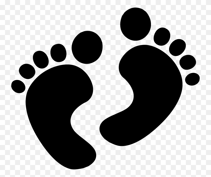 751x648 Foot Cartoon Animation Clip Art - Baby Feet Clipart Black And White