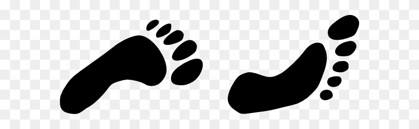 600x199 Foot Prints Clip Art - Footprints In The Sand Clipart