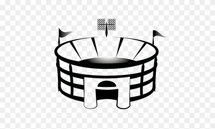 500x443 Football Arena Vector Drawing - Arena Clipart