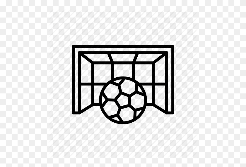 512x512 Football, Goal, Goalpost, Keeper, Net, Soccer Icon - Soccer Goal PNG