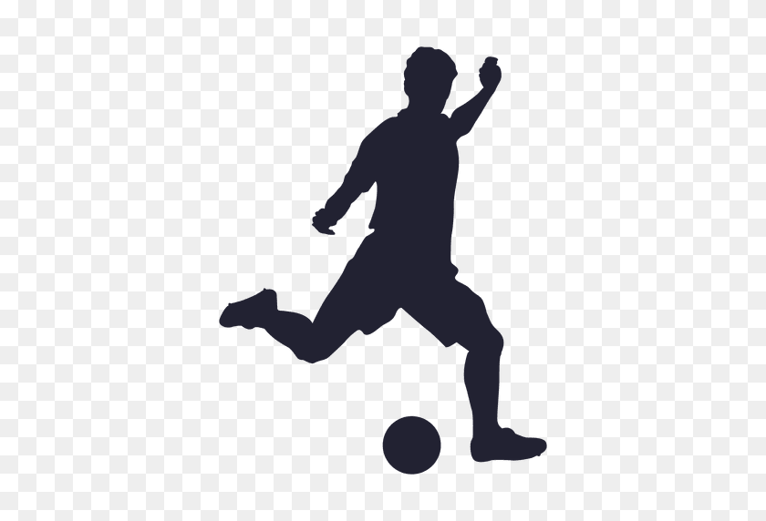 512x512 Football Player Kicking Silhouette - PNG Football