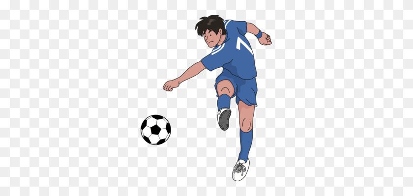 267x339 Football Player Shooting Clip Art Women Cartoon - Soccer Dribbling Clipart
